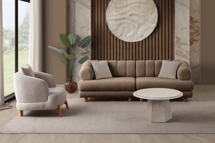 Atelier Del Sofa Gloria - Sofá de 3 plazas Latte